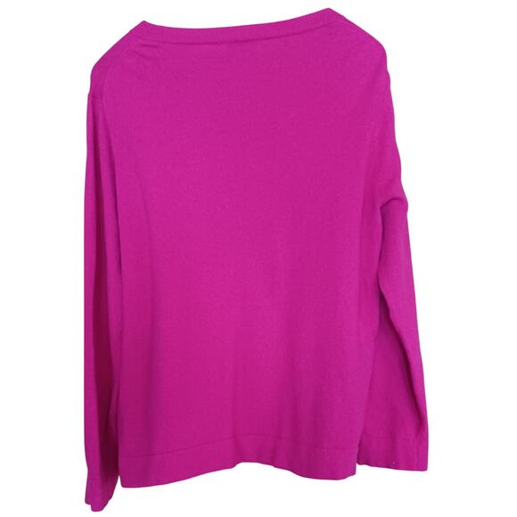 J. Crew Women's XXL Fuchsia Teddie Wool Blend Crewneck Sweater Preppy Academia - Picture 4 of 6
